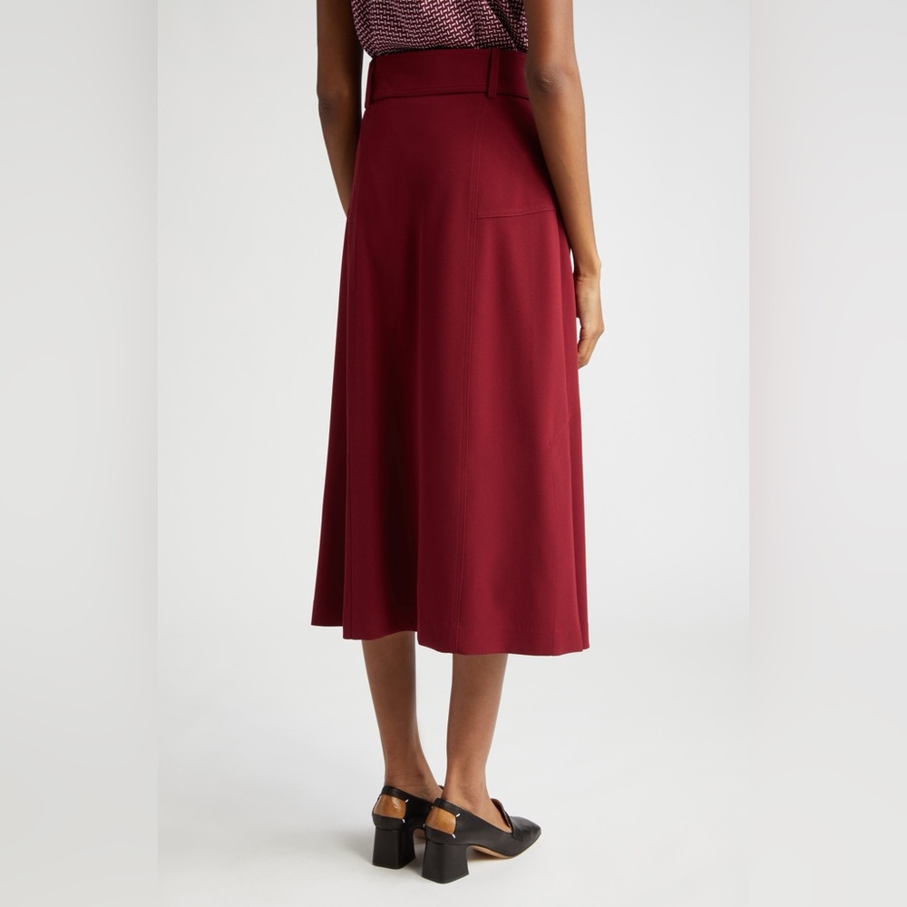 [judith & charles] adira midi skirt w/ belt merlot 6 - Picture 8 of 9